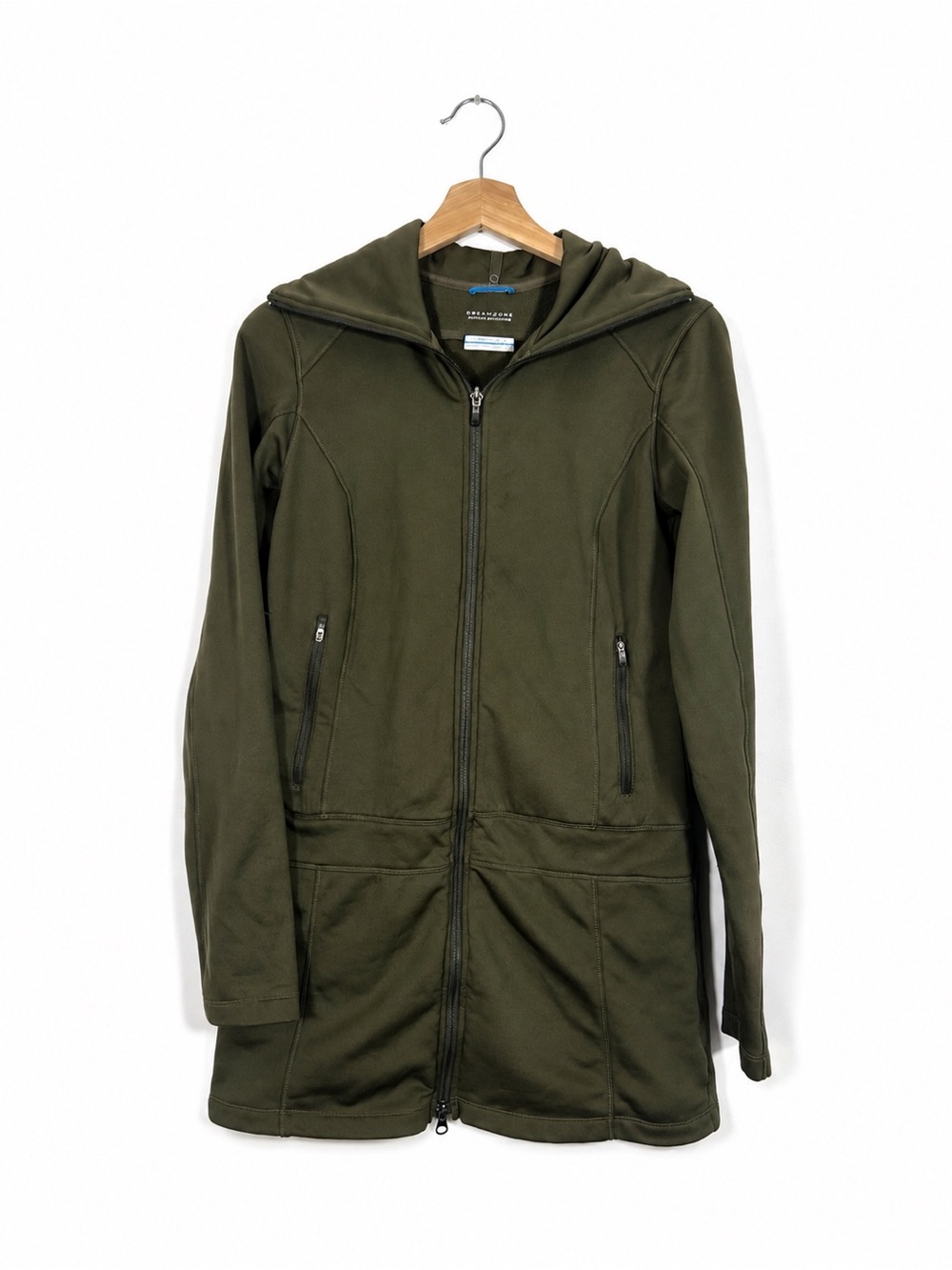 Columbia Green Omni-Wick Hooded Long Utility Jacket Coat Gorpcore Size M Outdoor